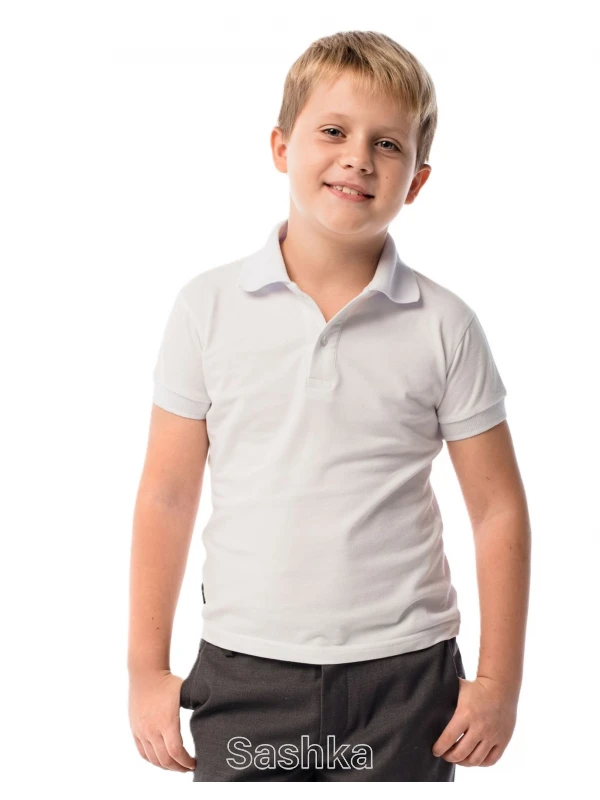 Футболка-поло для хлопчика біла